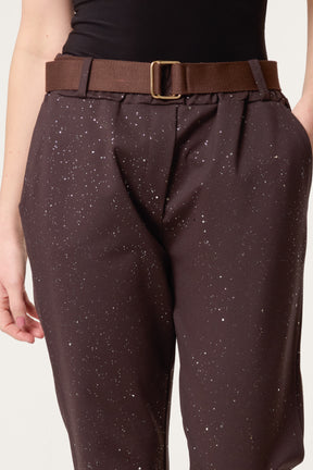 Metallic Glitter Jersey Trousers