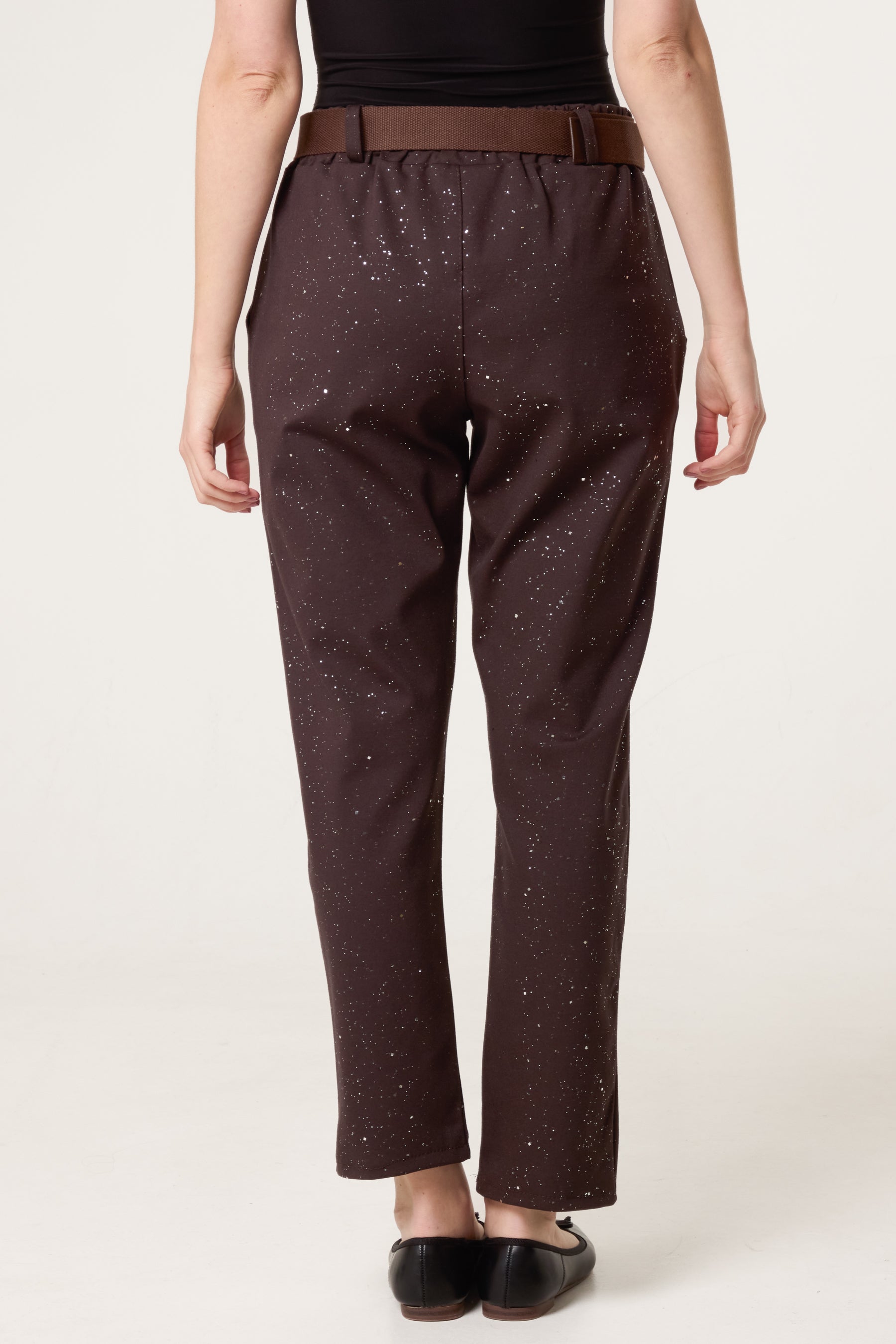 Metallic Glitter Jersey Trousers