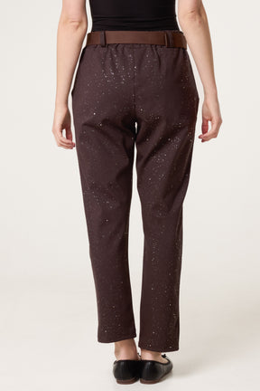 Metallic Glitter Jersey Trousers