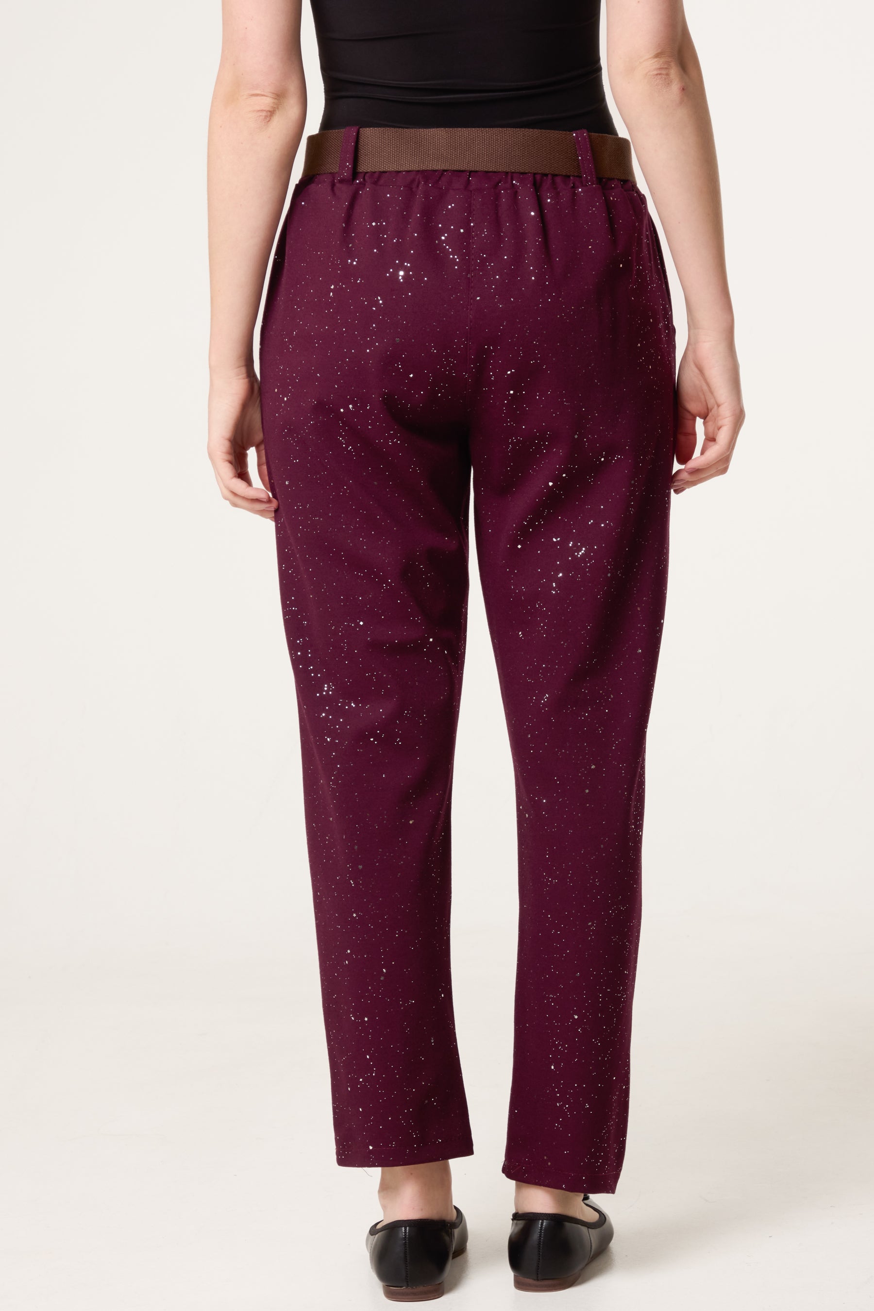 Metallic Glitter Jersey Trousers