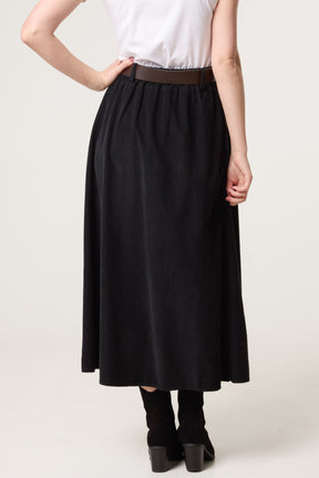 Baby Corduroy Belted Midi Skirt