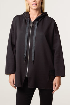 "Hope" Detail Zip Up Hoodie