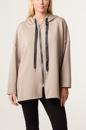 "Hope" Detail Zip Up Hoodie