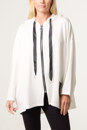 "Hope" Detail Zip Up Hoodie