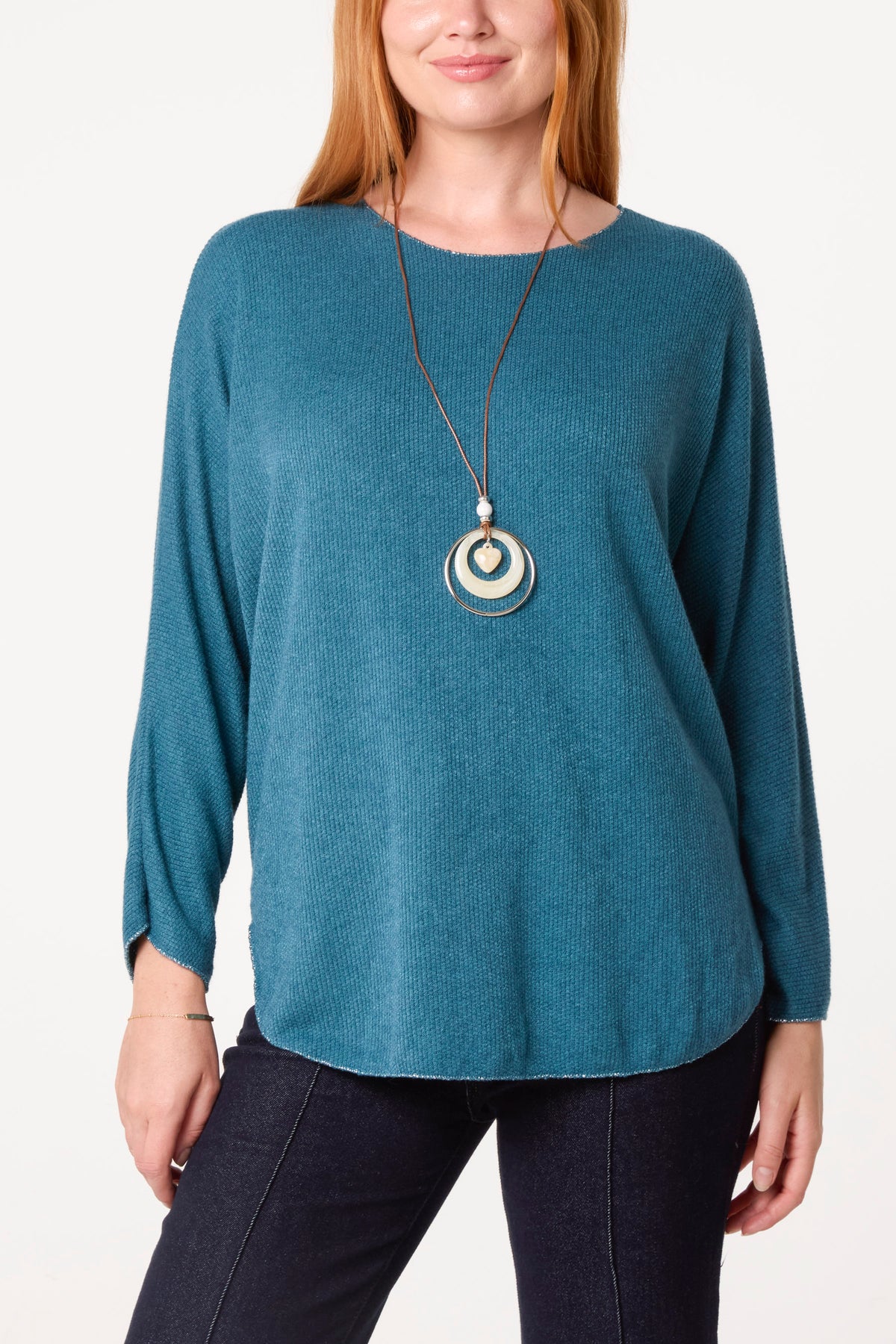 Necklace Batwing Texture Fine Knit