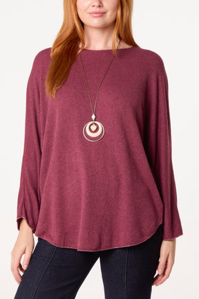 Necklace Batwing Texture Fine Knit