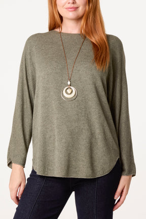 Necklace Batwing Texture Fine Knit