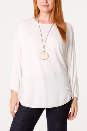 Necklace Batwing Texture Fine Knit