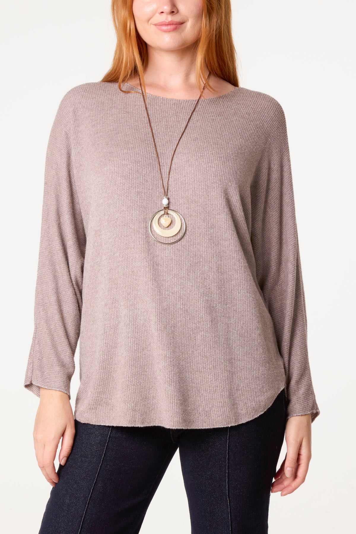 Necklace Batwing Texture Fine Knit