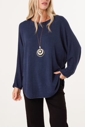 Necklace Batwing Texture Fine Knit