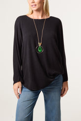 Necklace Batwing Texture Fine Knit