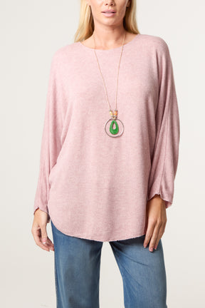Necklace Batwing Texture Fine Knit