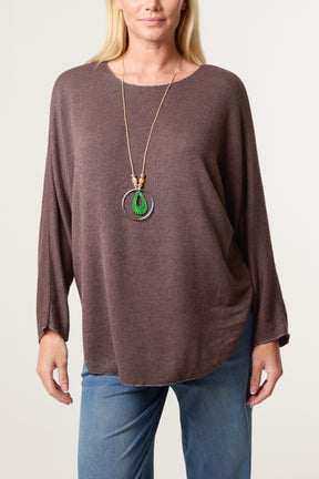 Necklace Batwing Texture Fine Knit