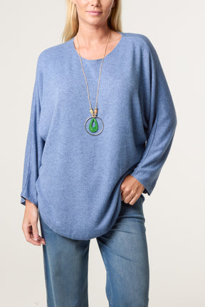 Necklace Batwing Texture Fine Knit