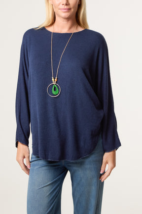 Necklace Batwing Texture Fine Knit