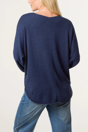 Necklace Batwing Texture Fine Knit
