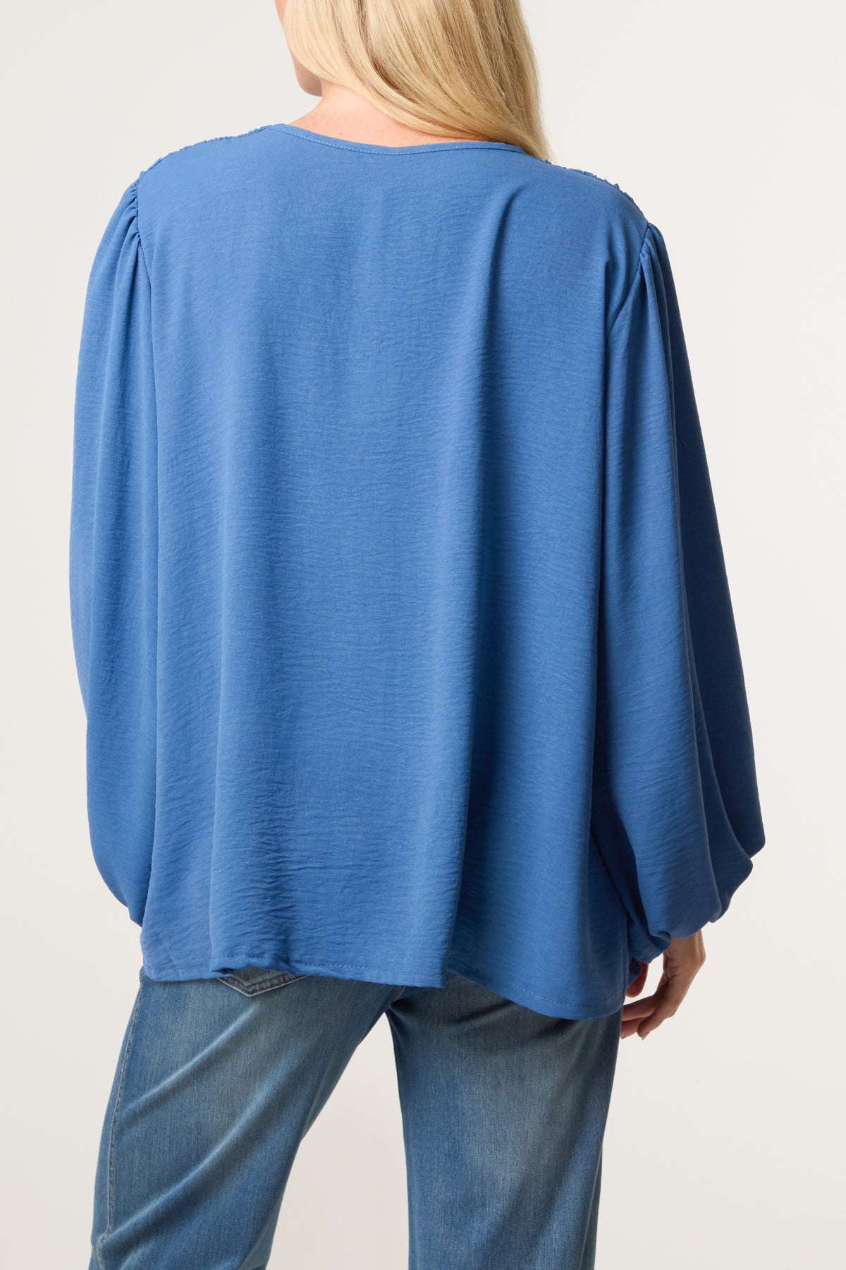 Collarless Button Through Blouse