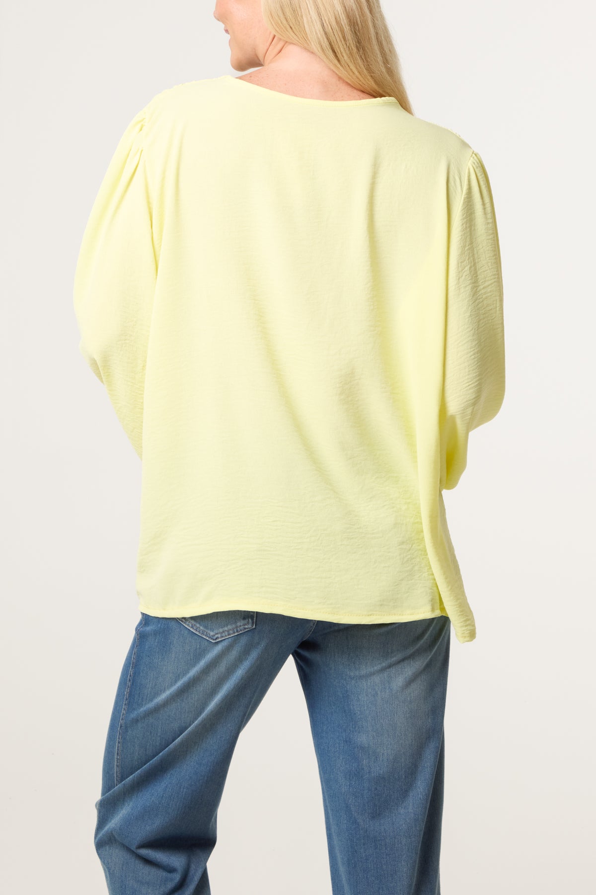 Collarless Button Through Blouse