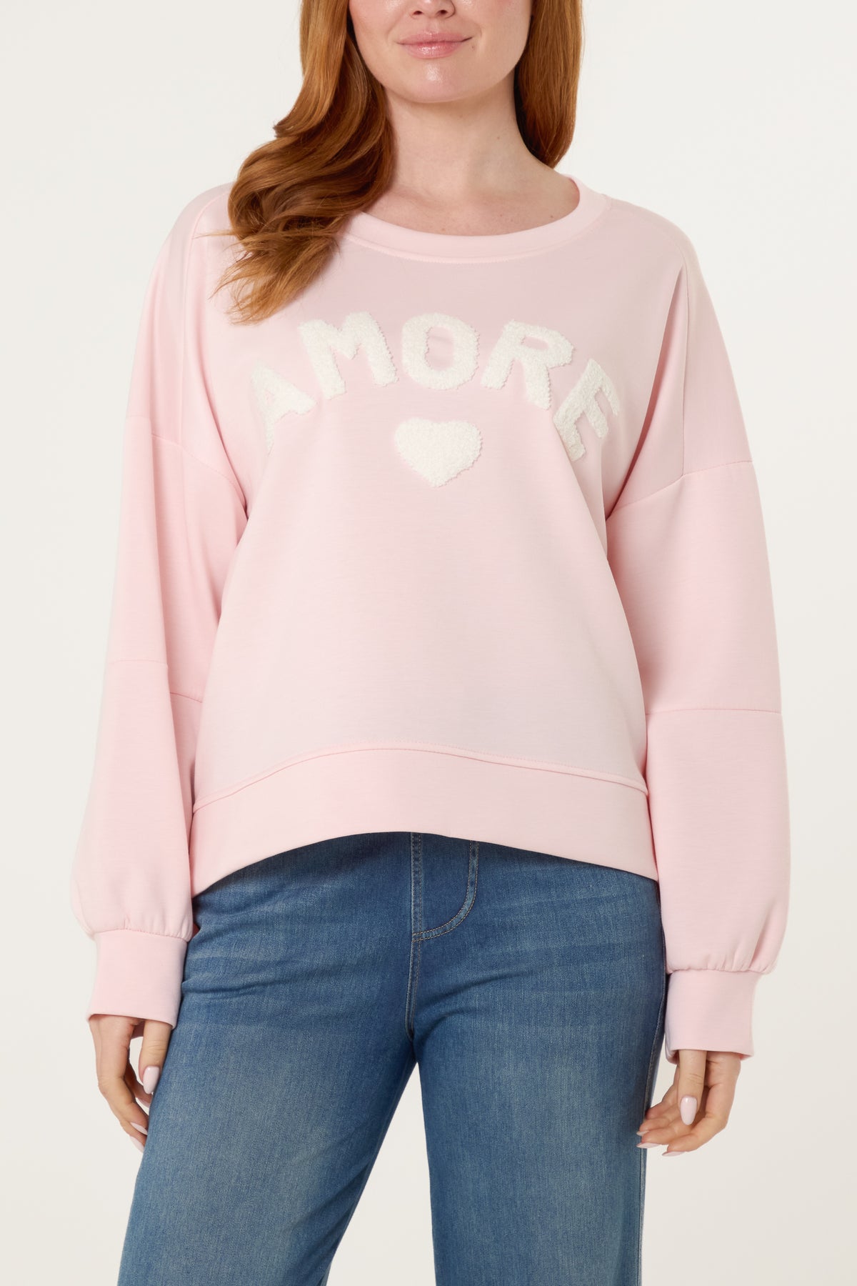 Flocking "Amore" High Low Sweatshirt