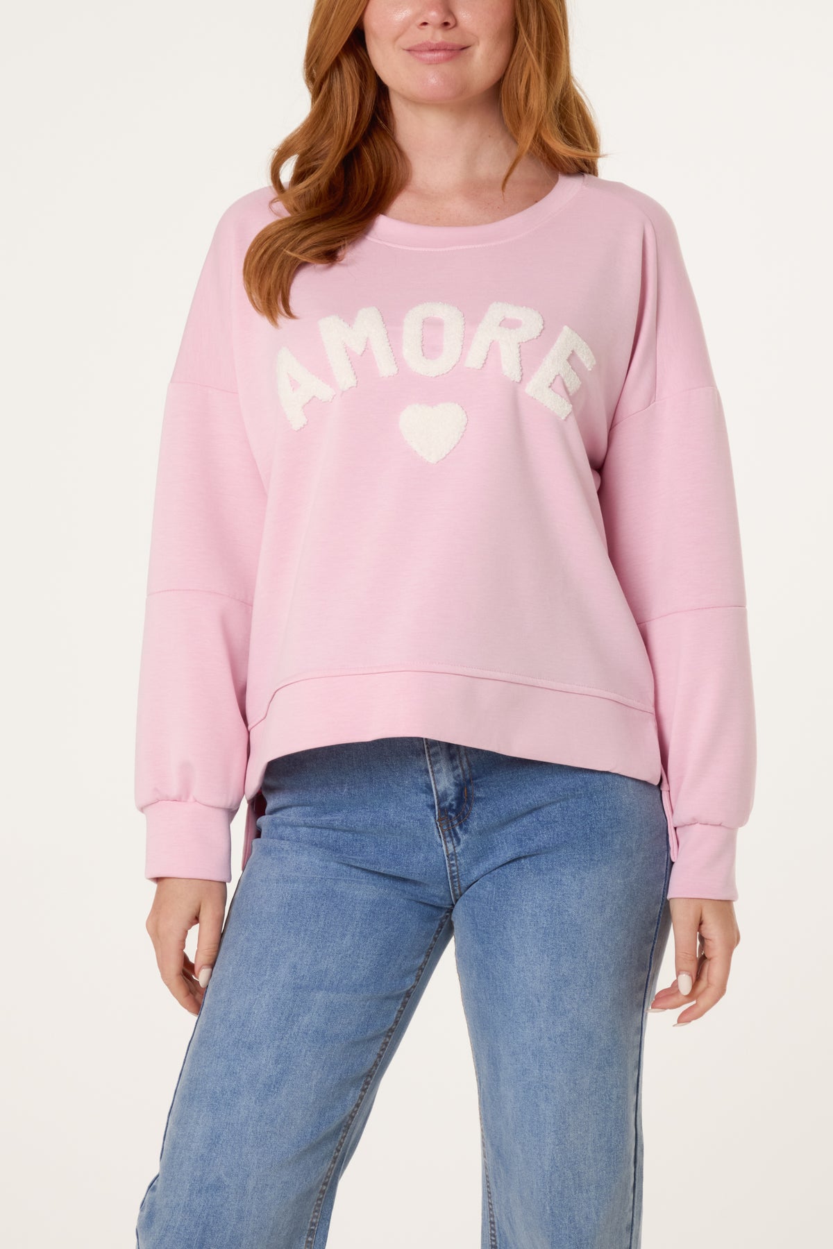 Flocking "Amore" High Low Sweatshirt