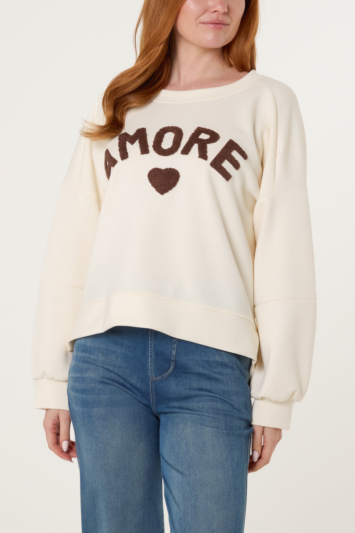 Flocking "Amore" High Low Sweatshirt