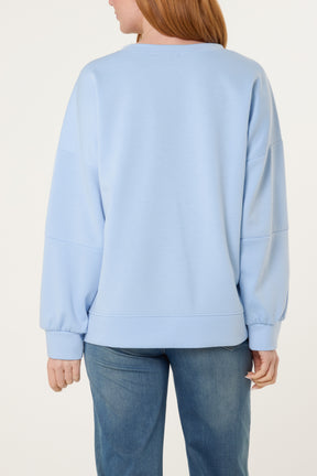 Flocking "Amore" High Low Sweatshirt