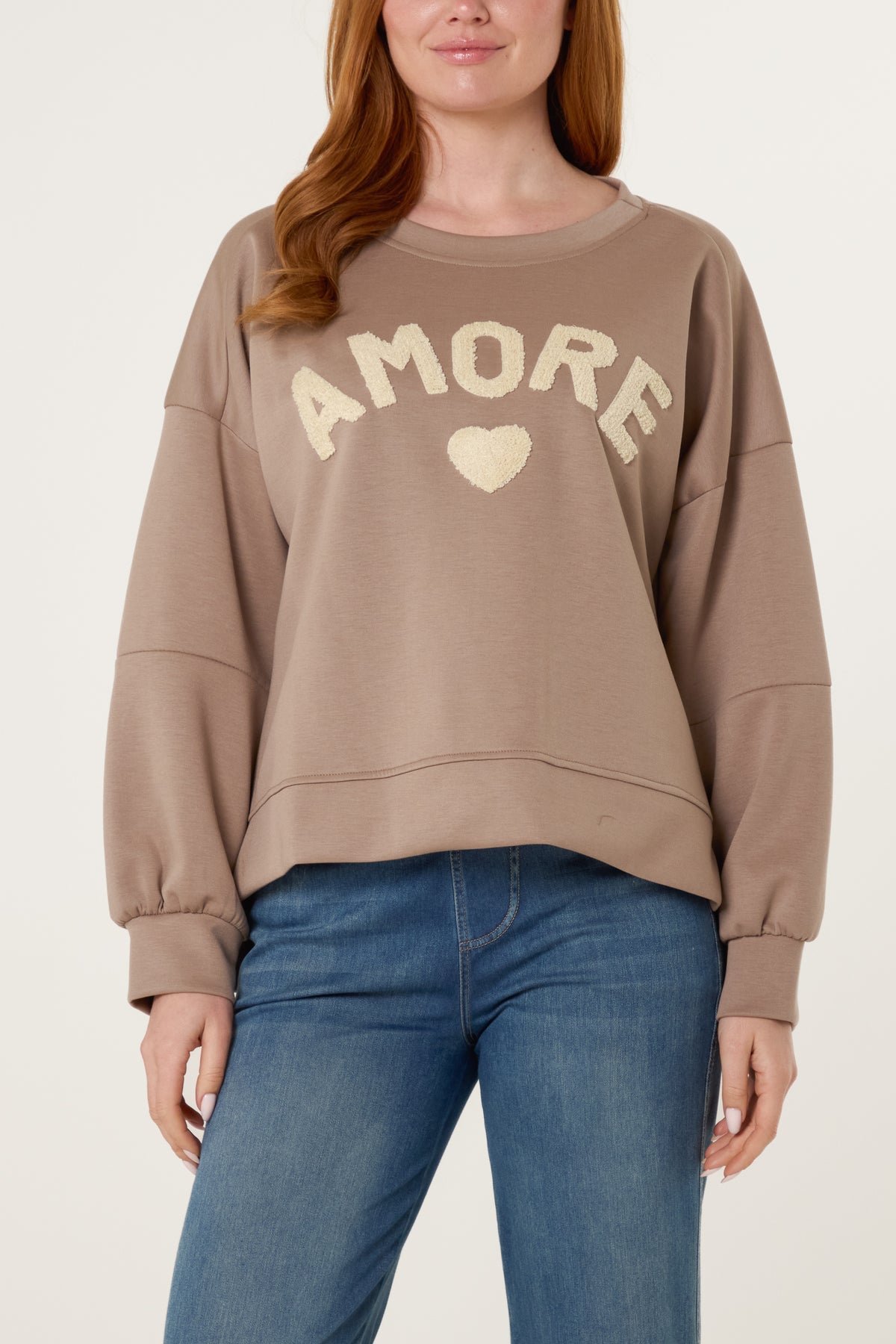 Flocking "Amore" High Low Sweatshirt