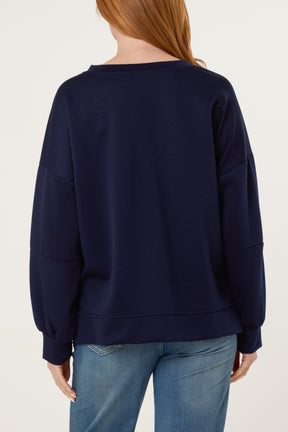 Flocking "Amore" High Low Sweatshirt