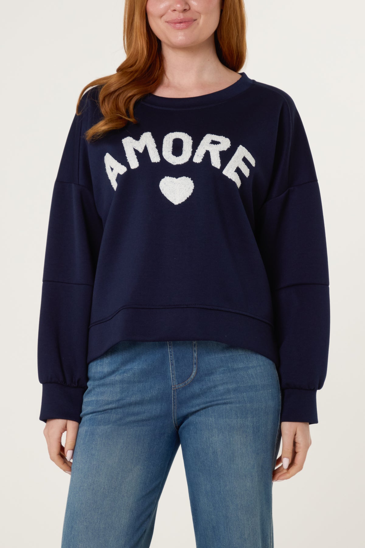 Flocking "Amore" High Low Sweatshirt