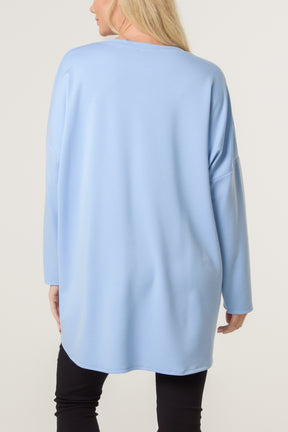 Denim Bows Soft Touch Sweat Top