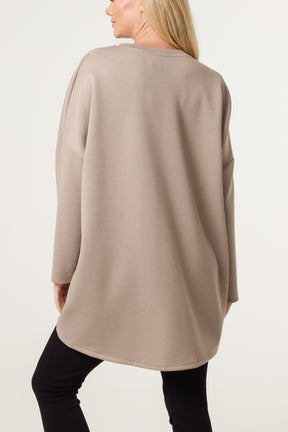 Denim Bows Soft Touch Sweat Top