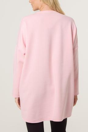 Denim Bows Soft Touch Sweat Top