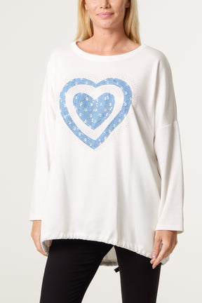 Denim Heart Soft Touch Sweatshirt