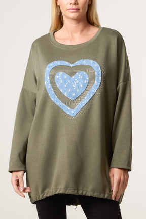 Denim Heart Soft Touch Sweatshirt