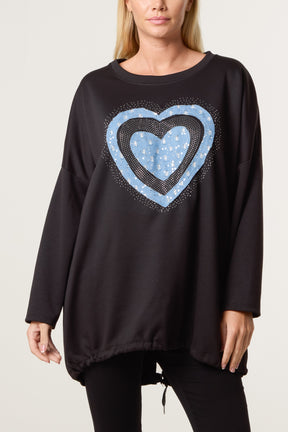 Denim Heart Soft Touch Sweatshirt