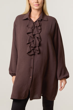 Collar Ruffle Neck Blouse