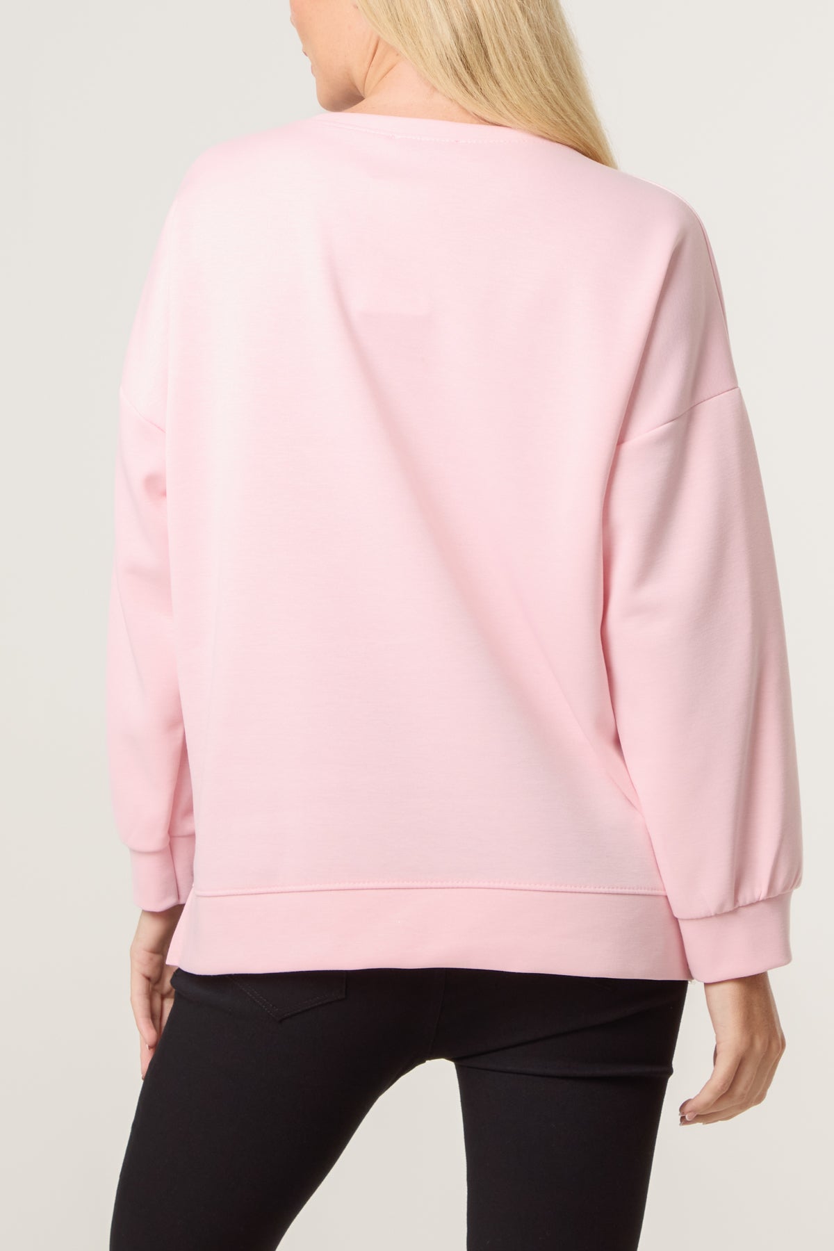 Contrast Hem Side Zip Sweatshirt