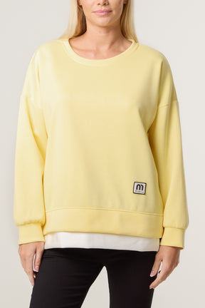 Contrast Hem Side Zip Sweatshirt