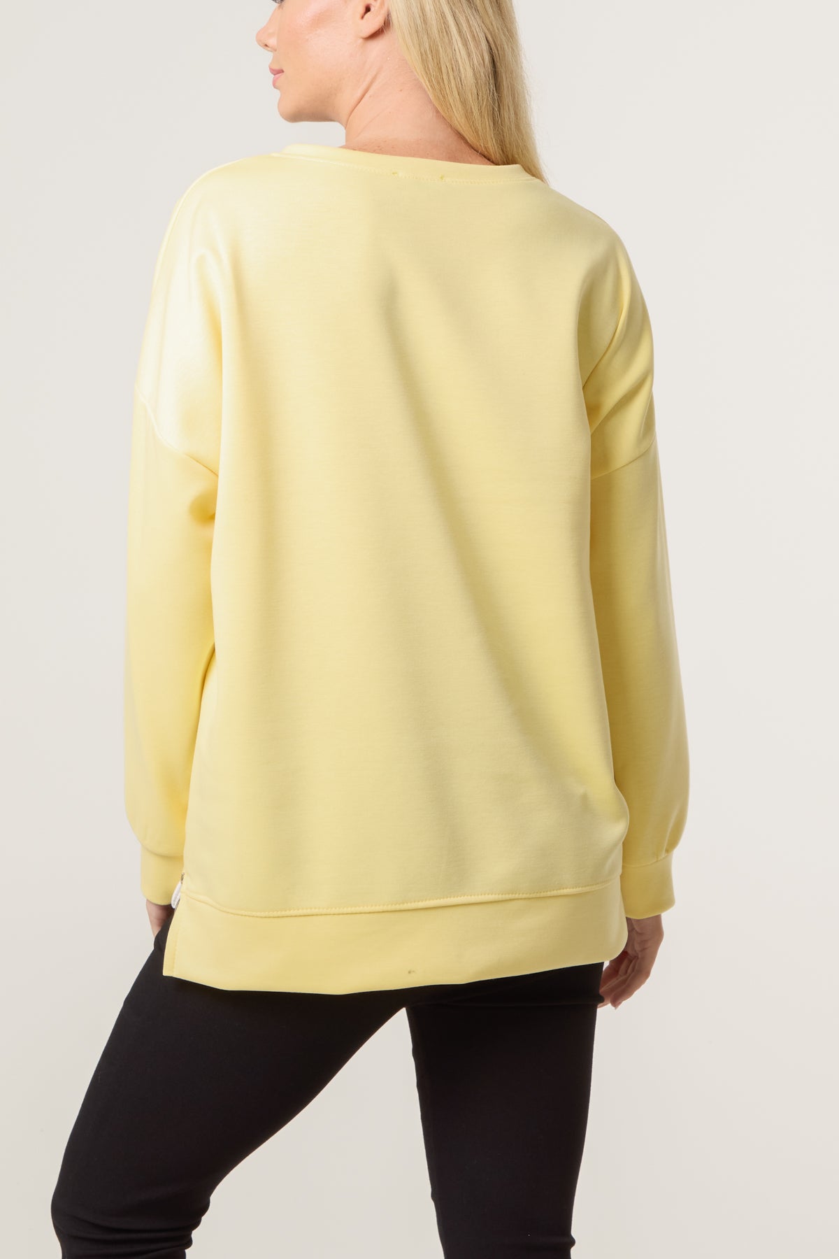 Contrast Hem Side Zip Sweatshirt
