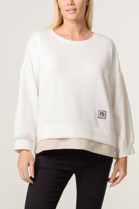Contrast Hem Side Zip Sweatshirt