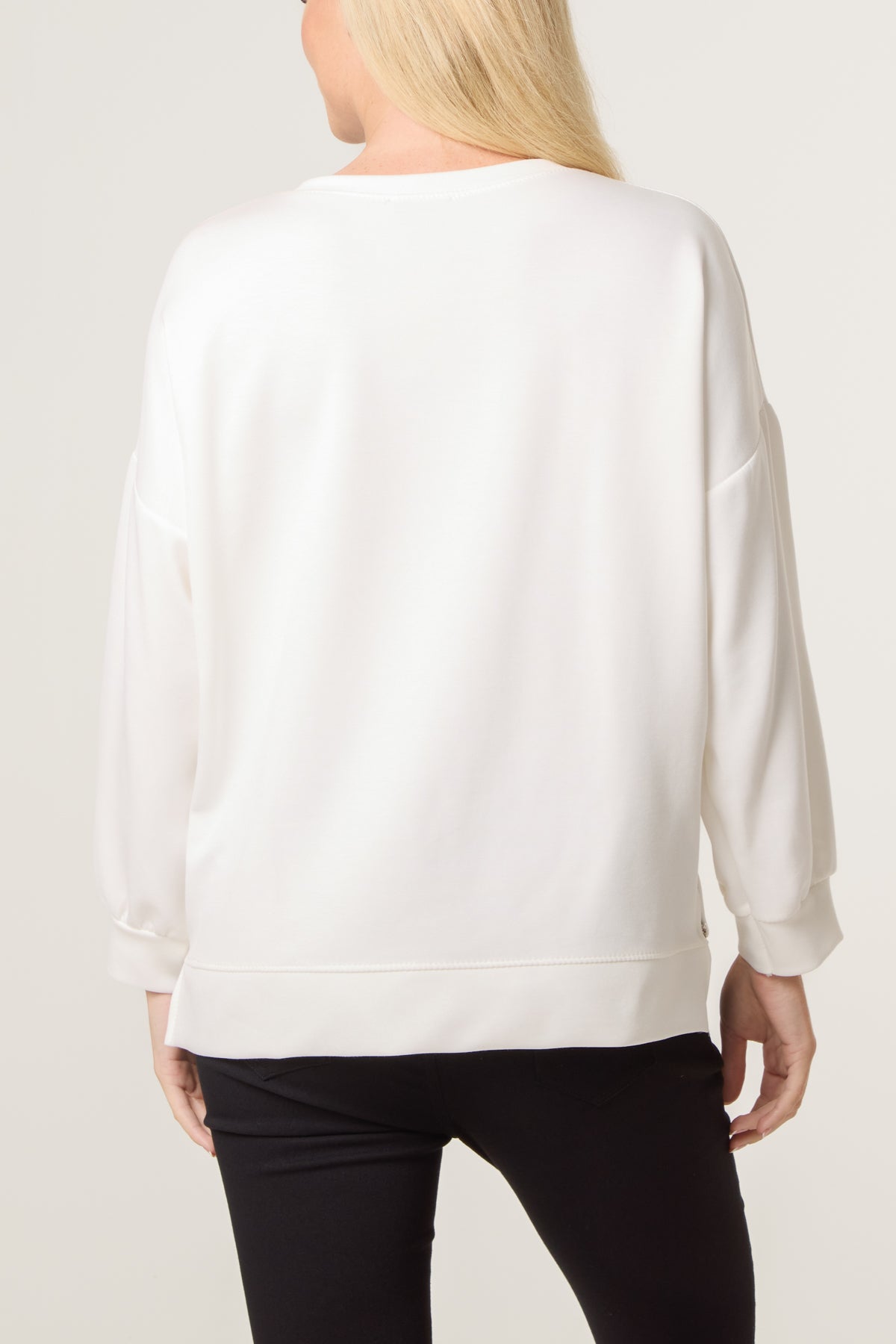 Contrast Hem Side Zip Sweatshirt
