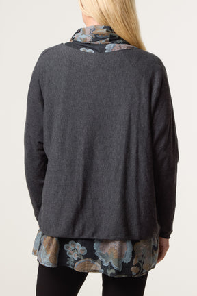 Scarf Double Layer Blouse & Knit