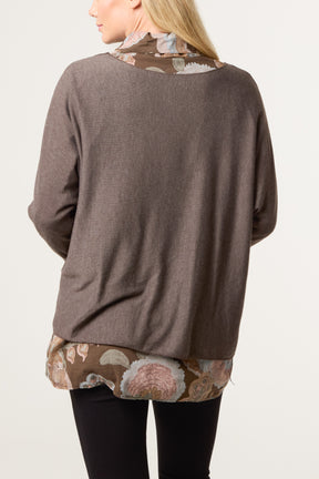 Scarf Double Layer Blouse & Knit