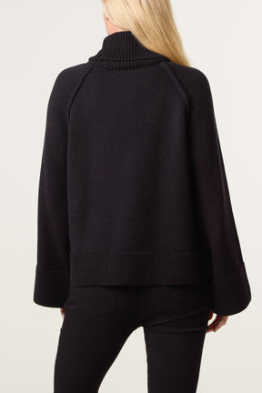 Roll Neck Raglan Sleeve Jumper