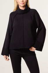 Roll Neck Raglan Sleeve Jumper