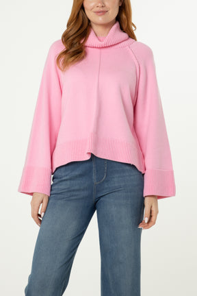 Roll Neck Raglan Sleeve Jumper