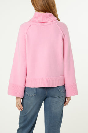 Roll Neck Raglan Sleeve Jumper