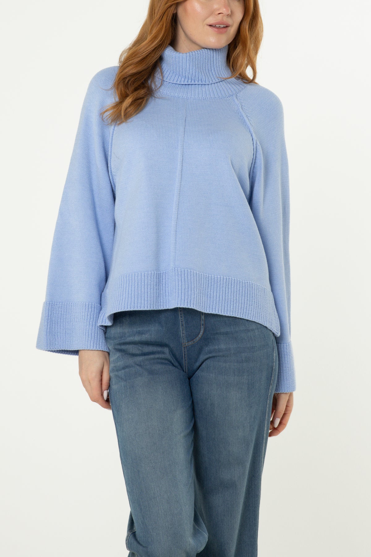 Roll Neck Raglan Sleeve Jumper