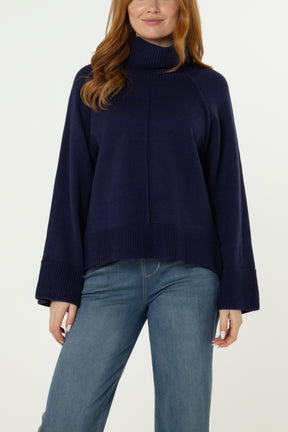 Roll Neck Raglan Sleeve Jumper
