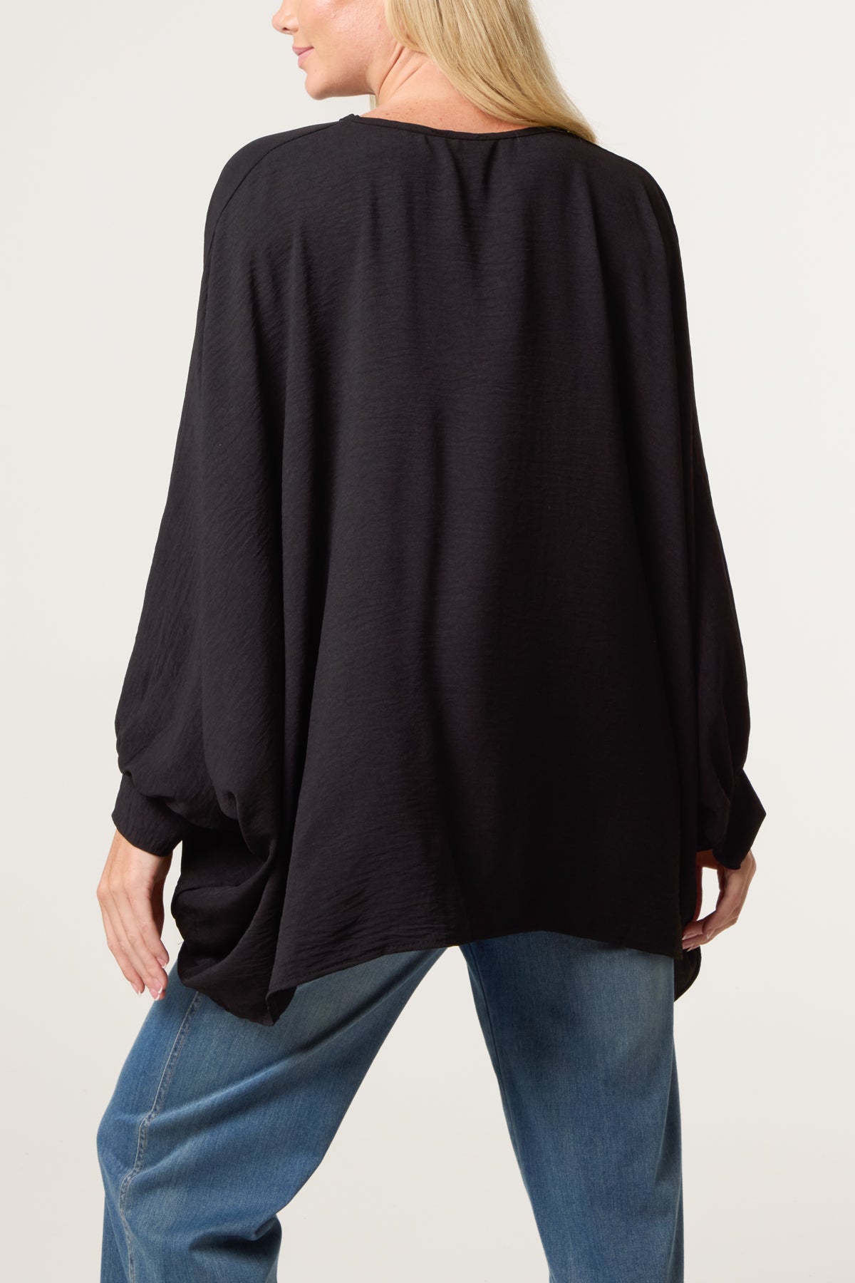 Tie Front Cuff Sleeve Floaty Blouse